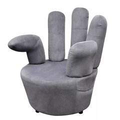 Кресло для отдыха в форме руки с бархатной отделкой, серое цена и информация | Кресла | kaup24.ee