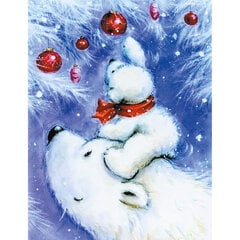 Maalimine numbrite järgi - maalimise komplekt 30x40 cm. "Happy Polar Bear Family" цена и информация | Живопись по номерам | kaup24.ee