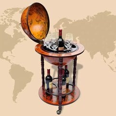 vidaXL gloobusekujuline alkoholikapp, eukalüptipuit hind ja info | Köögi- ja söögilauad | kaup24.ee