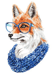 Maalimine numbrite järgi - maalimise komplekt 30x40 cm. "Fox with Glasses" hind ja info | Maalid numbri järgi | kaup24.ee