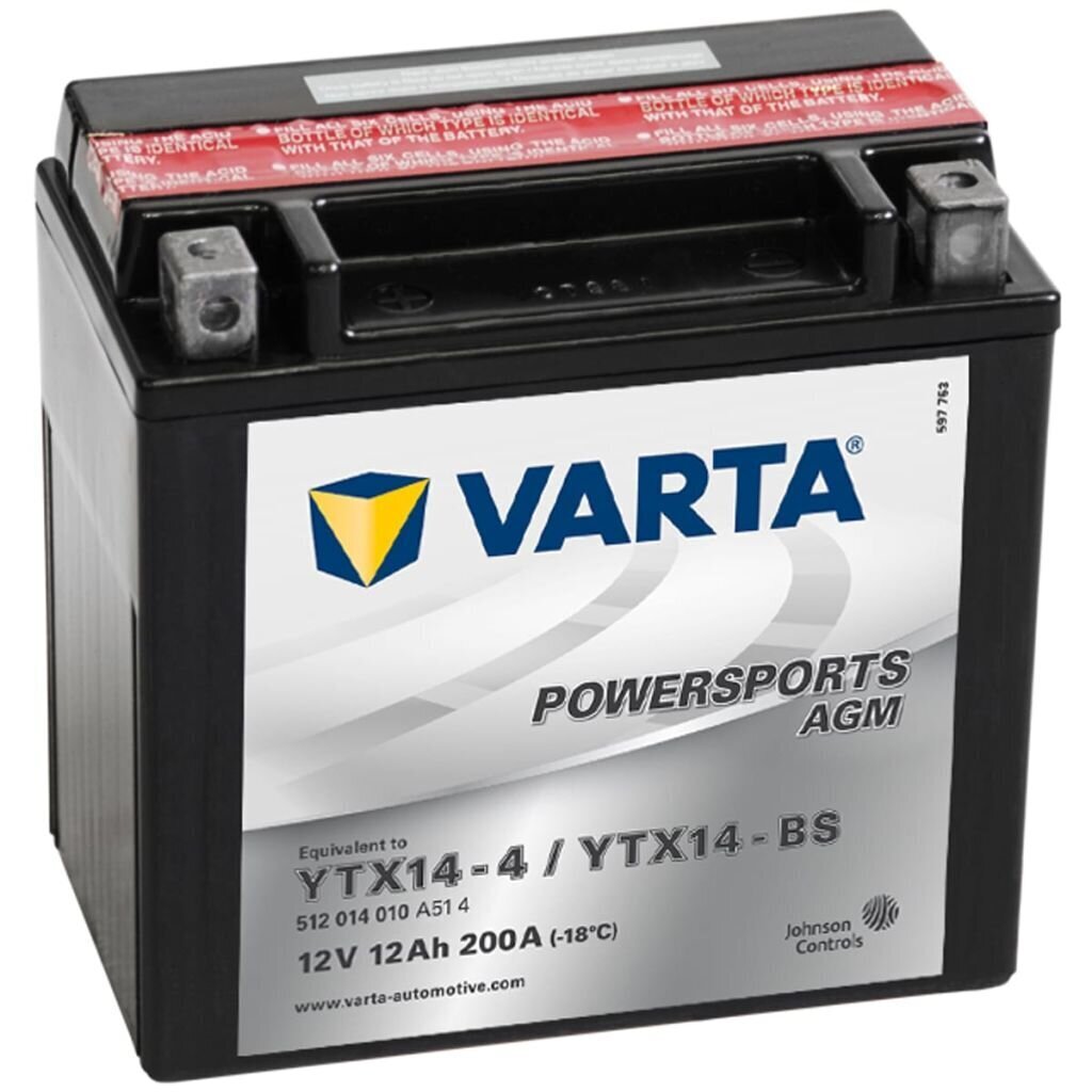 Varta mootorratta aku AGM YTX14-4/YTX14-BS hind ja info | Mootorrataste akud | kaup24.ee