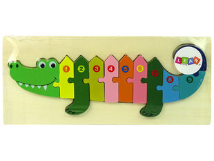 Деревянная головоломка с цифрами Крокодил цена и информация | Игрушки для малышей | kaup24.ee