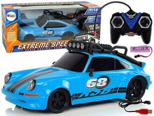 Sportauto koos kaugjuhtimispuldiga, 1:18, sinine hind ja info | Poiste mänguasjad | kaup24.ee