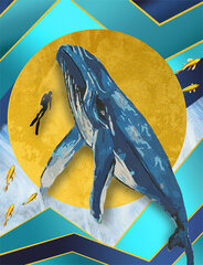 Teemantmosaiigi komplekt 50x65 cm. "Whale Abstraction" цена и информация | Алмазная мозаика | kaup24.ee