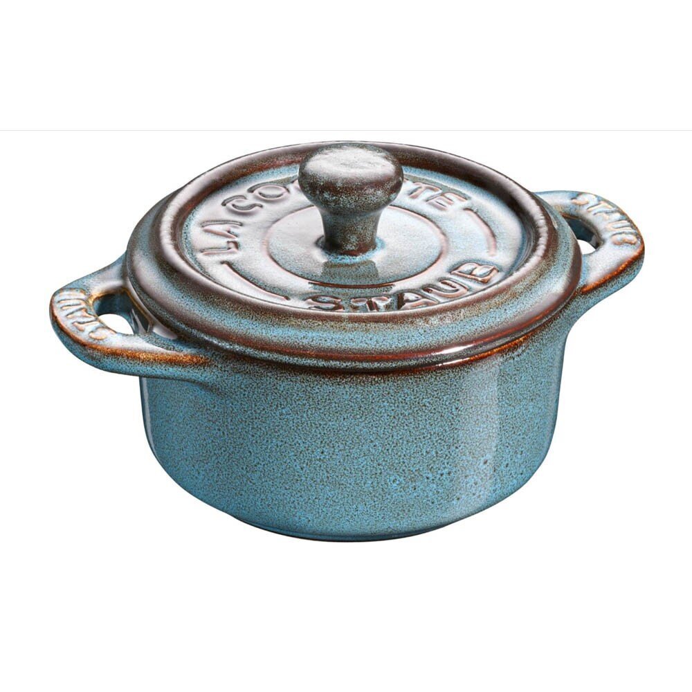 Staub Mini Cocotte Round 4 pcs. - 200 ml 40508-160-0 Antique Turquoise цена и информация | Potid ja kiirkeedupotid | kaup24.ee