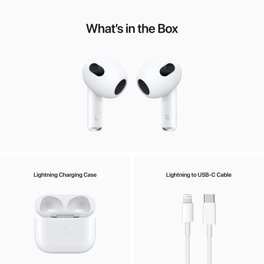 Apple AirPods (3rd generation) with Lightning Charging Case - MPNY3ZM/A hind ja info | Kõrvaklapid | kaup24.ee