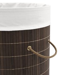 Bambusest ümmargune pesukorv, pruun hind ja info | Vannitoa sisustuselemendid ja aksessuaarid | kaup24.ee