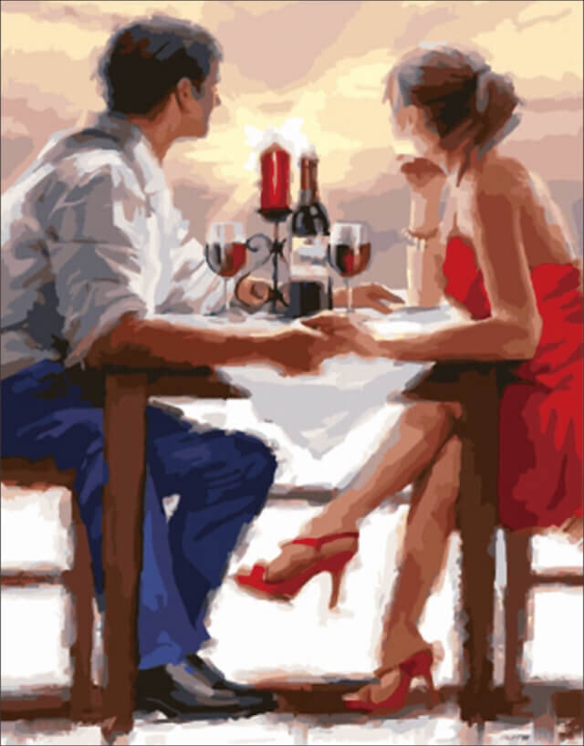 Teemantmosaiigi komplekt 40x50 cm. "Romantic Dinner" цена и информация | Teemantmaalid, teemanttikandid | kaup24.ee