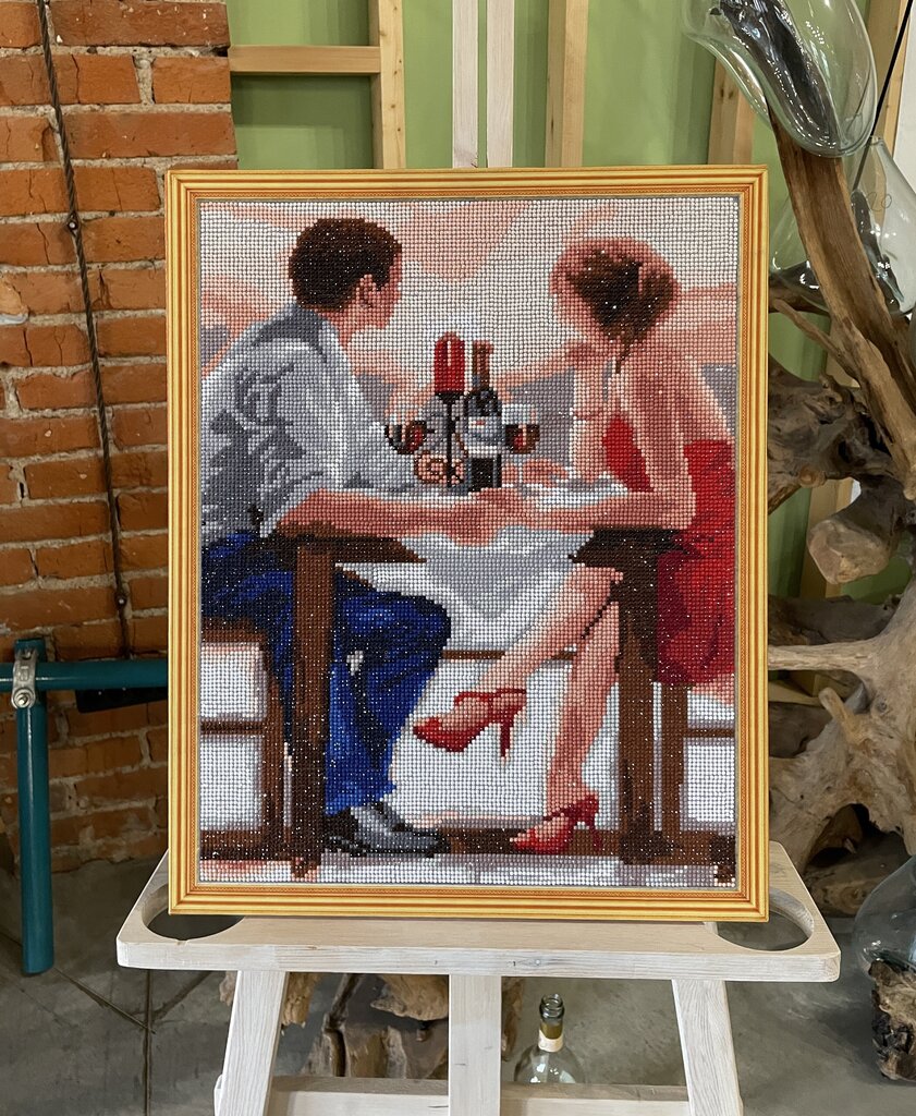 Teemantmosaiigi komplekt 40x50 cm. "Romantic Dinner" цена и информация | Teemantmaalid, teemanttikandid | kaup24.ee