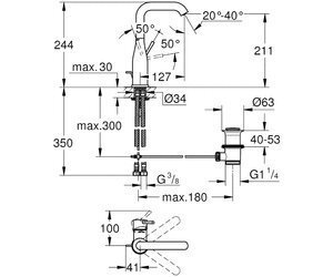 Valamusegisti Grohe Essence, L suurus, 32628001 цена и информация | Vannitoa segistid | kaup24.ee