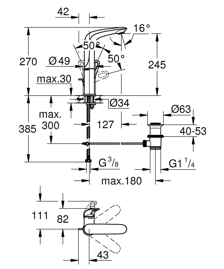 Valamusegisti Grohe Eurostyle, L suurus, kroom, 23569003 цена и информация | Vannitoa segistid | kaup24.ee