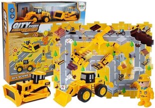 Ehitusplatsi komplekt koos autode, pusle ja tarvikutega hind ja info | Poiste mänguasjad | kaup24.ee