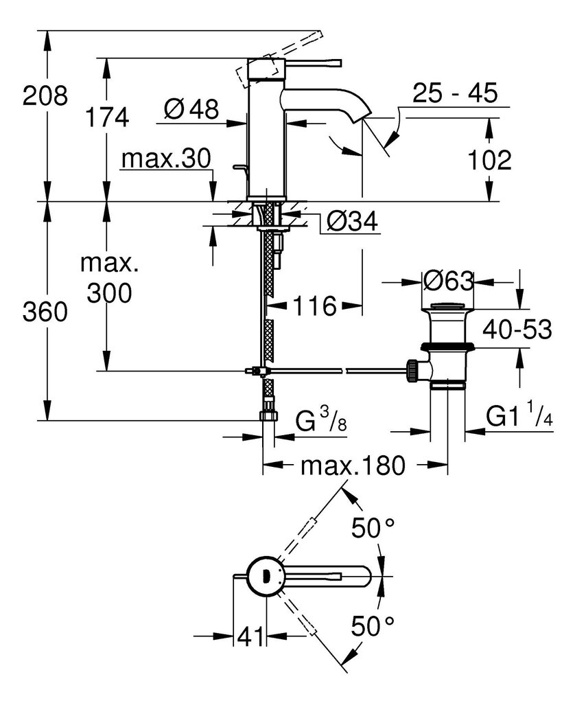 Valamusegisti Grohe Essence, 23589001 цена и информация | Vannitoa segistid | kaup24.ee