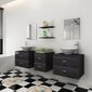 seitsmeosaline vannitoa mööbli- ja valamukomplekt, must hind ja info | Vannitoa komplektid | kaup24.ee