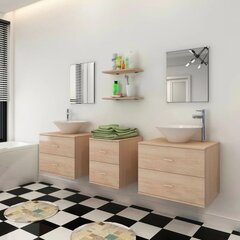 Комплект из 7 предметов мебели и умывальника для ванны, бежевый цена и информация | Комплекты в ванную | kaup24.ee