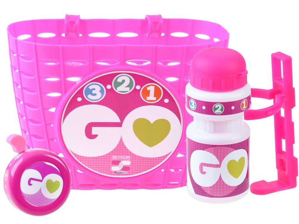 Roosa komplekt: korv, kelluke, veepudel GO SP0617 hind ja info | Tüdrukute mänguasjad | kaup24.ee