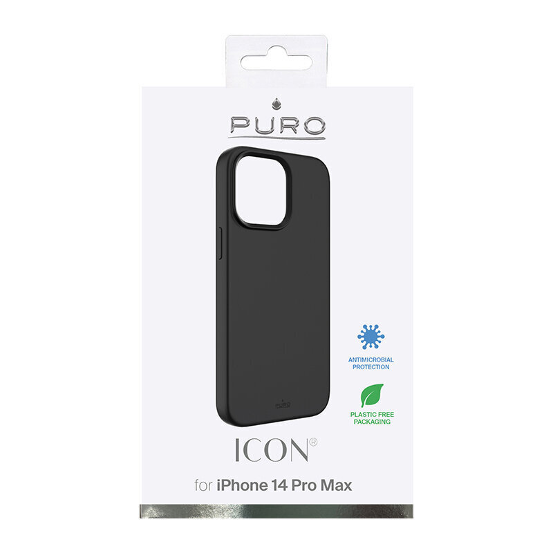 Puro Icon, iPhone 14 Pro Max, must / IPC14P67ICONBLK hind ja info | Telefoni kaaned, ümbrised | kaup24.ee