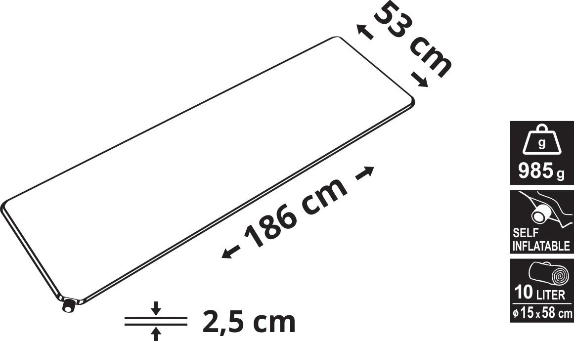 Isetäituv matt Cattara — sinine, 186 x 53 x 2.5 cm цена и информация | Täispuhutavad madratsid ja mööbel | kaup24.ee