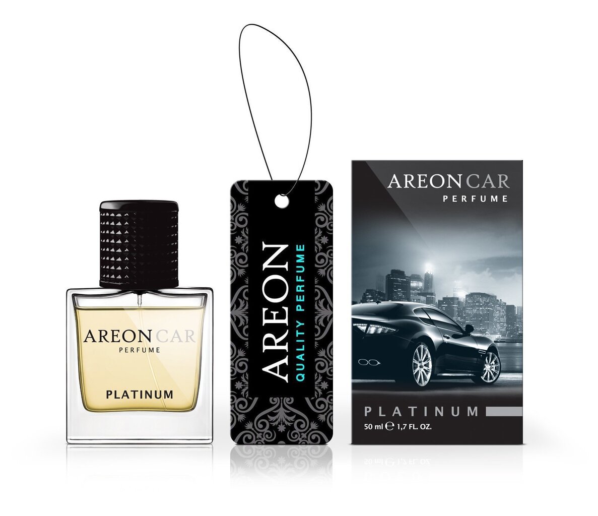 Auto õhuvärskendaja Areon Car Perfume 50ml - Platinum цена и информация | Autolõhnastajad | kaup24.ee