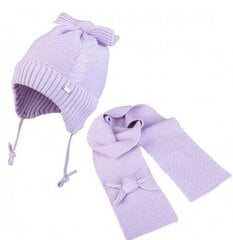 Комплект "TuTu"  шапка с кружевами и шарф.3-005837.Violet. цена и информация | Зимняя одежда для детей | kaup24.ee