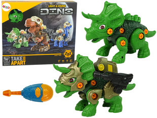 Разборный динозавр Triceratopsas со звуковыми и световыми эффектами, желтый цена и информация | Игрушки для мальчиков | kaup24.ee