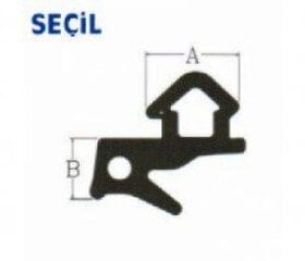 Резина для ПВХ окон Veka 09, чёрный цвет, Secil, 1 м цена и информация | Ревизионные дверцы, принадлежности | kaup24.ee