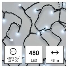 Jõulutulede valguskett 480 LED Timer, Külm valge, 48 m цена и информация | Гирлянды | kaup24.ee