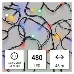 Mitmevärviline jõulutulede valguskett 480 LED, timer, 48 m цена и информация | гирлянда, 10 вел 4 см | kaup24.ee