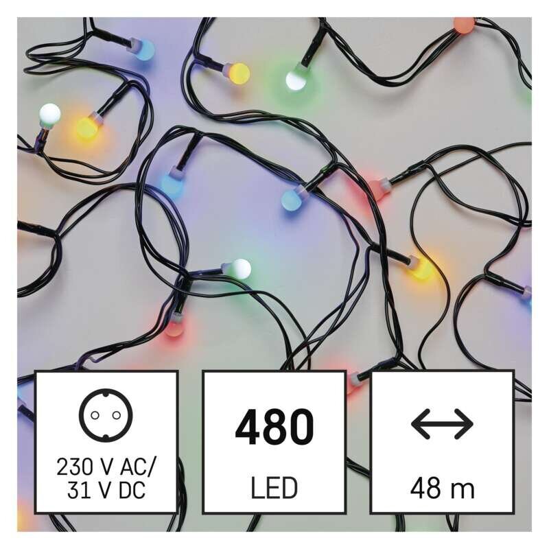 Mitmevärviline jõulutulede valguskett 480 LED, timer, 48 m цена и информация | Jõulutuled | kaup24.ee