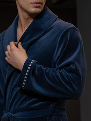 Belmanetti роскошный мужской хлопковый халат "Billy Dark Blue Velour" цена и информация | Мужские халаты, пижамы | kaup24.ee