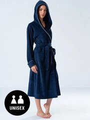 Двухслойный халат унисекс с капюшоном Belmanetti Floya Velour, темно-синий цена и информация | Женские халаты | kaup24.ee