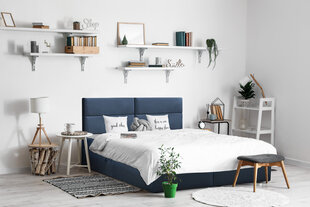 Континентальная кровать Milano, 200x200 см, синий цвет цена и информация | Кровати | kaup24.ee