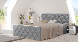 Континентальная кровать Mozzo, 200x200 см, серый цвет цена и информация | Кровати | kaup24.ee