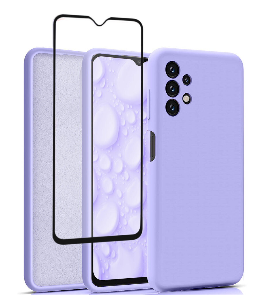 Protection set - Samsung Galaxy A13/ A13 4G (real liquide Easy clean) lilla + ekraani kaitseklaas Premium 5D hind ja info | Telefoni kaaned, ümbrised | kaup24.ee