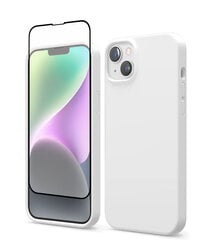 Protection set -silikoonist ümbris Apple iPhone 14 Plus (real liquide Easy clean) valge (Snow white) + ekraani kaitseklaas 5D hind ja info | Telefoni kaaned, ümbrised | kaup24.ee