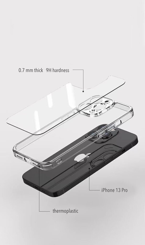 Crystal Clear glass Hard case Soundberry Apple iPhone 14 Pro цена и информация | Telefoni kaaned, ümbrised | kaup24.ee