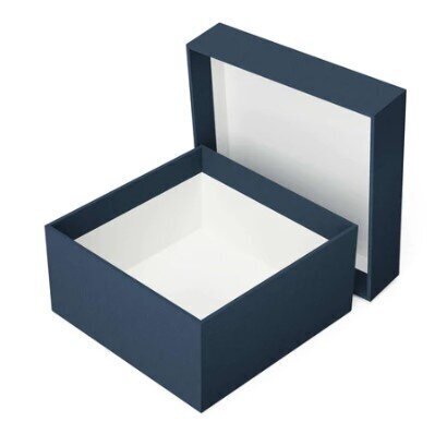 Sinine kast kaanega, suurus M. Valge sisemus hind ja info | Kingituste pakendid | kaup24.ee