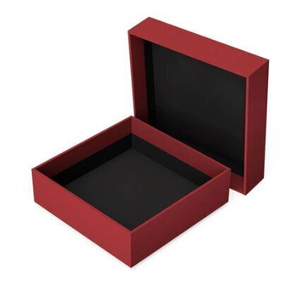 Punane kaanega karp, suurus S. Must sisemus цена и информация | Kingituste pakendid | kaup24.ee