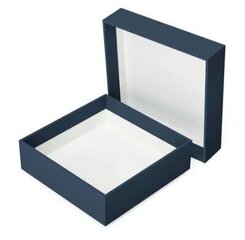 Sinine kaanega karp, suurus S. Valge sisemus hind ja info | Kingituste pakendid | kaup24.ee