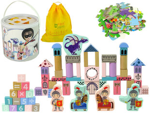Puitklotside komplekt tüdrukutele Lean Toys Loss, 66 osa. hind ja info | Tüdrukute mänguasjad | kaup24.ee