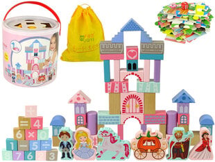 Набор деревянных кубиков для девочек Lean Toys, замок принцессы, 67 деталей цена и информация | MUST Металлическая бутылочка с Ярким рисунком (без BPA) (500ml) для мальчиков от 3+ лет Серая с Машинкой | kaup24.ee