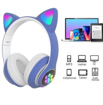 Беспроводные светодиодные наушники Cat Ear 5.0 Bluetooth с двойным подключением RGB Bass стерео с шумоподавлением и микрофоном цена и информация | Развивающие игрушки | kaup24.ee