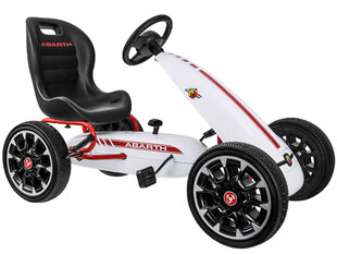 Pedaalidega kart gokart abarth suurte pehmete ratastega PA0167, valge цена и информация | Игрушки для мальчиков | kaup24.ee