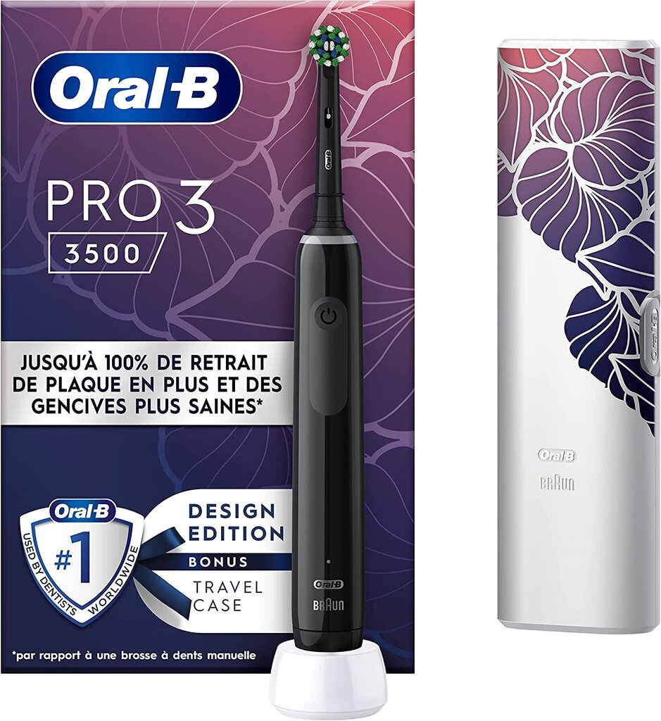 Oral-B Pro 3 3500 Design Edition, Black цена и информация | Elektrilised hambaharjad | kaup24.ee