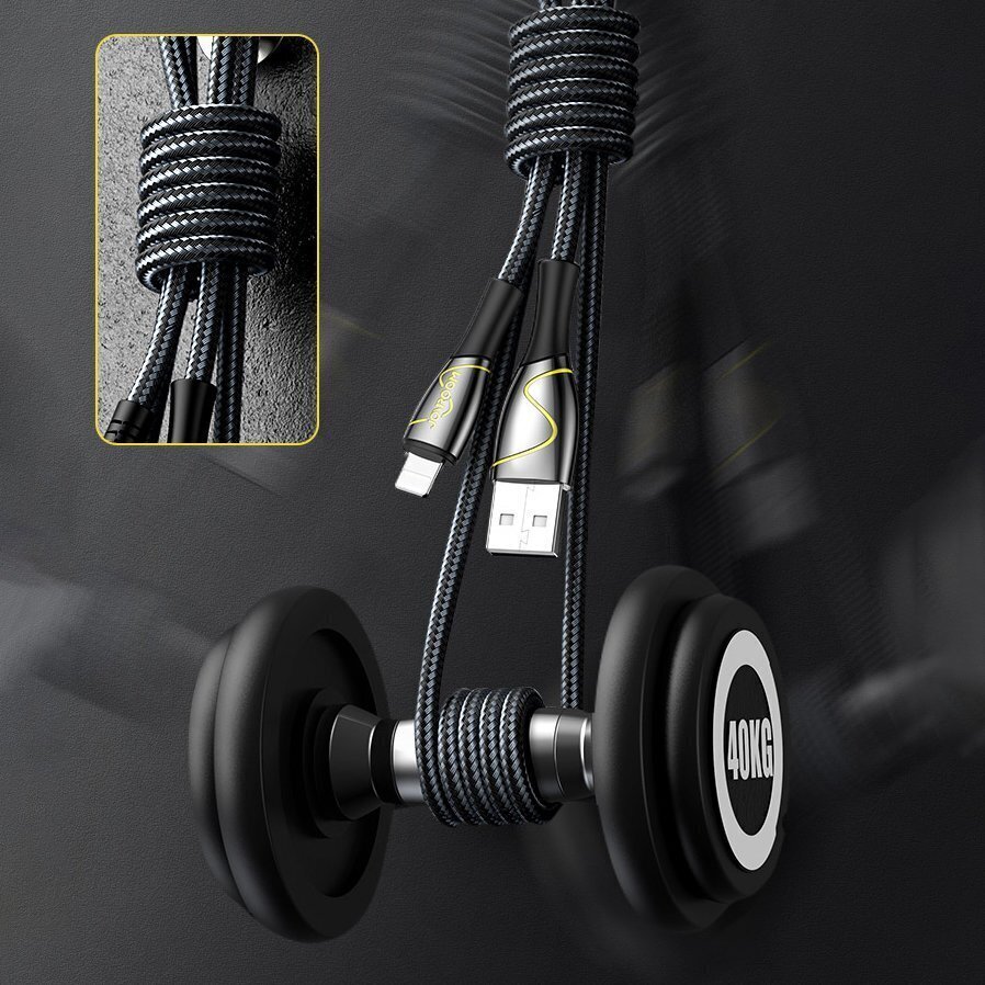 Joyroom Mermaid, USB - Lightning cable 2,4A 2m black (S-2030K6) hind ja info | Mobiiltelefonide kaablid | kaup24.ee