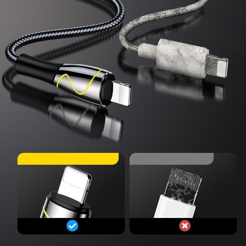 Joyroom Mermaid, USB - Lightning cable 2,4A 2m black (S-2030K6) hind ja info | Mobiiltelefonide kaablid | kaup24.ee