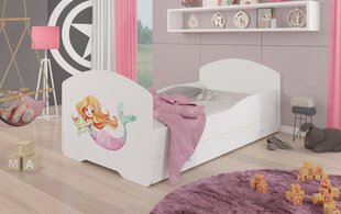 Voodi ADRK Furniture Pepe Mermaid with a Star, 140x70 cm, valge цена и информация | Детские кровати | kaup24.ee