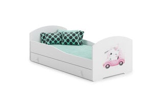 Кровать ADRK Furniture Pepe Cat in a Car, 140x70 см, белая цена и информация | Детские кровати | kaup24.ee