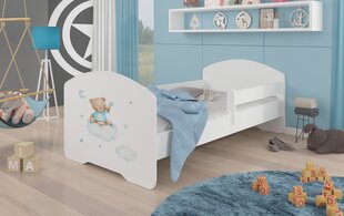 Кровать ADRK Furniture Pepe Barrier Teddy Bear and Cloud, 140х70 см, белая цена и информация | Детские кровати | kaup24.ee