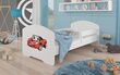 Voodi ADRK Furniture Pepe Barrier Red Car, 140x70 cm, valge цена и информация | Lastevoodid | kaup24.ee